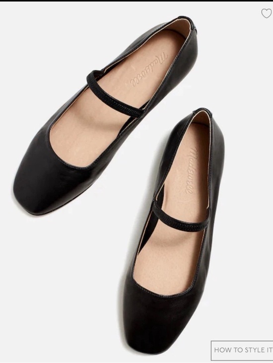 Madewell Shoes - Madewell The Greta Black Square-Toe Mary Jane Flats
